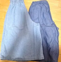 【2着セット】デニムハーフパンツ 女児 キッズ