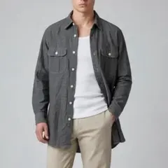상태좋음 유니클로 UNIQLO 워크 셔츠 M 그레이 긴팔 셔츠 캐주얼