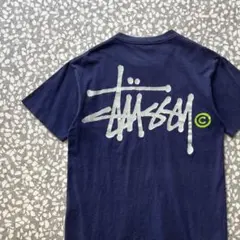 【90年代アメリカ製、シングルステッチ】stussyショーンフォント古着紺半袖