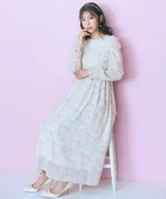 marun＜大きいサイズ＞シャーリングデザインワンピース