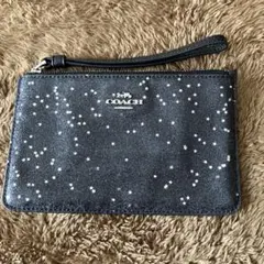 ☆ほぼ未使用☆ COACH コーチ リストレット スター グリッター ポーチ 黒