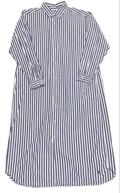 ✴*)様 ビームスボーイ　ボタンダウンロングシャツワンピース　ストライプ