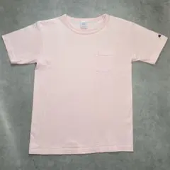 Champion T1011 ポケットTシャツ M ライトピンク USA製