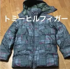 トミーヒルフィガー ダウンコート ジャケット タータンチェックパッチワーク