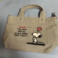 スヌーピー ストライプトートバッグ