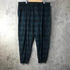 Y6002古着　チェックパンツ　パジャマパンツ　緑　黒　90s Y2K