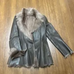 エンスウィートensuiteダークブラウン レザー ファーコート