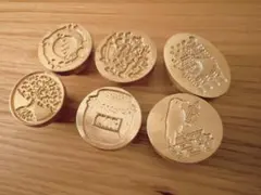 【真鍮】シーリングスタンプ ヘッド まとめ売り 6個セット