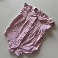 familiar ピンク 襟付きロンパース