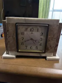 大理石の置き時計/昭和レトロモダン/ 5.2kg/ジャンク/インテリア向き