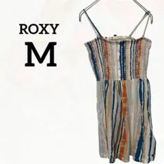 ROXY ストライプ キャミソール（青・オレンジ） 綿100％ Mサイズ