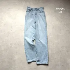 UNIQLO ワイドストレートジーンズ　w22（56㎝）⚪︎464744