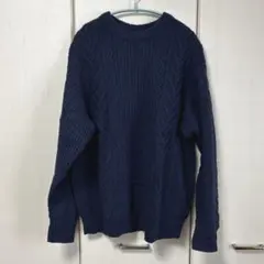 HAMILTON LAMBSWOOL ニット XL L相当 ネイビー