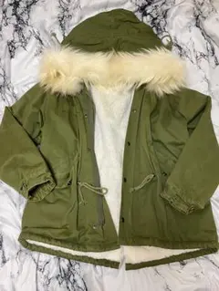 韓国 ボリュームファー ミリタリーコート モッズコート