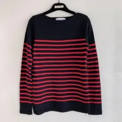 UNIQLO イネス　ボーダー ニット セーター 長袖 ネイビー レッド