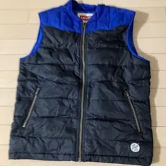 12.4 Levi'smリーバイス 切替ダウンベスト ブラック/ブルー M 古着