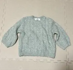 H&M ケーブルニット グリーン 92