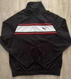PUMA ジップアップジャケット ブラック/ホワイト/レッド