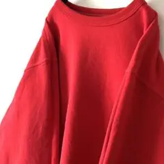 チャンピオン ロゴ刺繍 プレーン スウェット L レッド 赤 古着