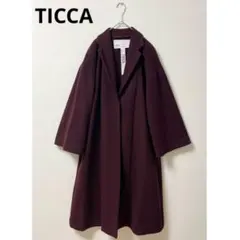 TICCA　ロングコート　レディース　38　ウール　フレア　チェスターコート
