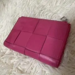 RFID搭載　ボッテガヴェネタ カセット イントレチャート 財布 ピンク