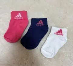 adidas 靴下 3足セット ピンク ネイビー ホワイト