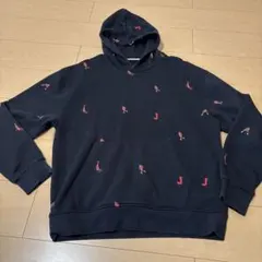 JORDAN パーカー ブラック 総柄 L