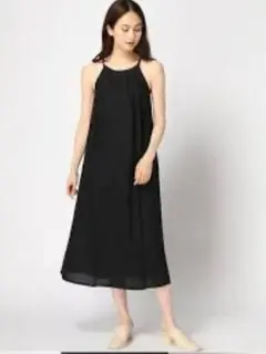 GAP ブラック キャミワンピース ロング丈 春夏