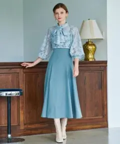 AND COUTURE レースプルオーバー＋フレアキャミキャミワンピース