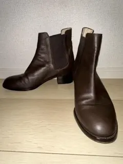 マーガレットハウエル アイデア サイドゴア　プレーントゥ　ブラウン