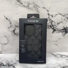 (未使用品)大人気、コーチ、iPhone15プロ、オールレザー、PVC、黒シグ 未使用品)大人気、コーチ、iPhone15プロ、オールレザー、PVC、黒シグ