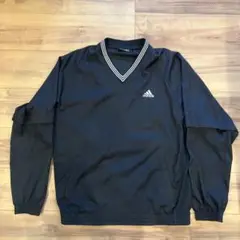 adidas ブラック Vネックジャケット Lサイズ