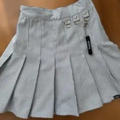 160㎝　ピンクラテ　スカート　キュロット　水色　ストライプ