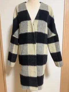 BEAMS BOY チェック柄ロングコート - メルカリ