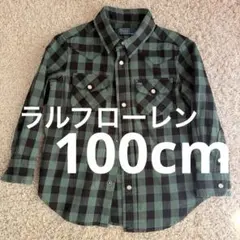 ラルフローレン シャツ 100cm グリーン　チェック