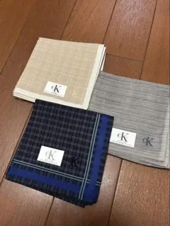 CK カルバンクライン　チェック柄ハンカチ 3枚セット