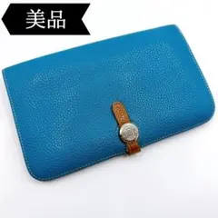 ☆箱付美品☆エルメス ドゴンGM ベージュ シルバー金具 長財布 コイン 