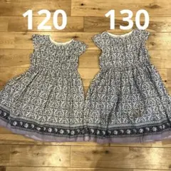 any FAM 花柄ノースリーブワンピース 120 130 2着セット