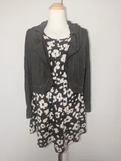 大きいサイズ【LL】ボレロ重ね着風チュニック