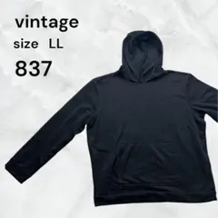 vintage パーカー ブラック LLサイズ　無地　シンプル　柄無し　古着