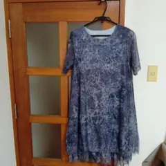 Fashion チュニック ワンピース XL ネイビー