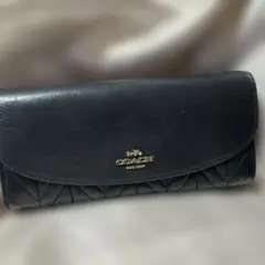 COACH キルティング レザー 長財布 黒 ブラック