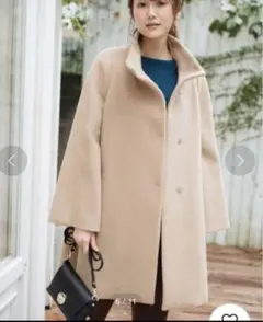 【新品未使用】ANAYI アイボリー ロングコート ANAYI アナイ バイカラーリバースタンドネックコート アイボリー