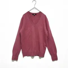 UNIQLO カシミヤVネックセーター ピンク 長袖　セーター　秋冬