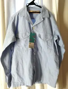 NANO UNIVERSE 青白ストライプ長袖シャツ