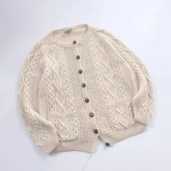 アイルランド製 Carraig Donn アランニット　メリノウール　L A6