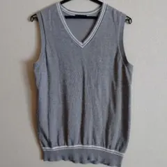 イーストボーイ スクールベスト グレー 白ライン 9号 COOLMAX