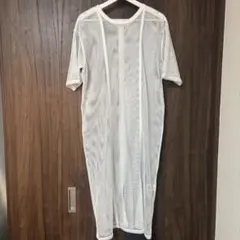 PAGEBOY ホワイト メッシュ ロングワンピース 半袖