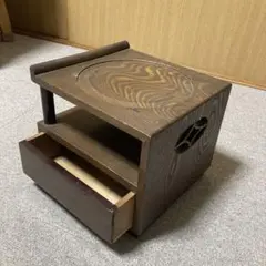 アンティーク 木製棚 引き出し付き 飾り台 透かし　古道具　天然木