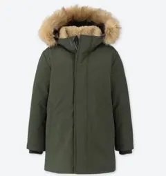 美品　ユニクロ ウォームパデットコート 150㎝　カーキ